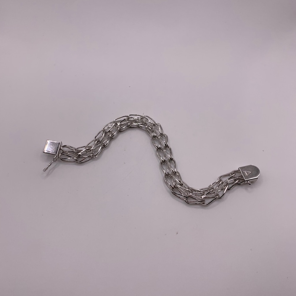 Vintage 1970s sterling silver woven bracelet - Picture 4 of 11
